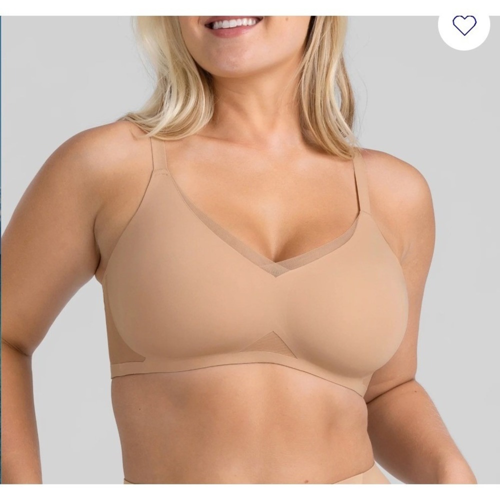 Honeylove Crossover Bra 2X Women Nude Wireless Supportive LWBR0201